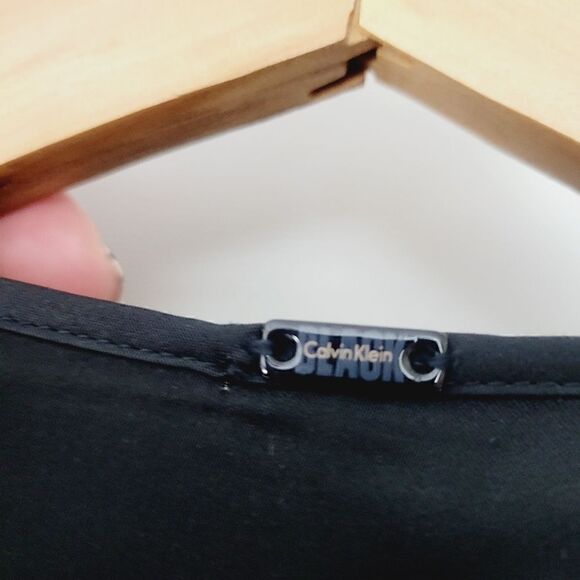 XS/S Calvin Klein Black Satin Nightgown with Lace and Net Trim - Picture 11 of 14